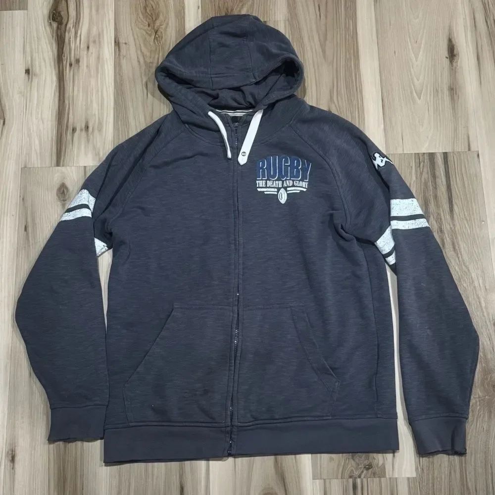 Kappa Rugby Zip Up Hoodie Sweatshirt Men’s Large